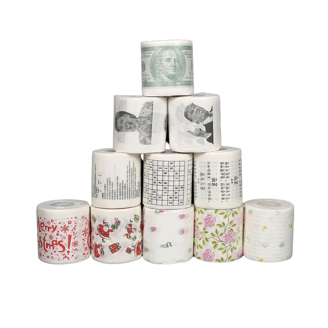 Funny Print, 2 straturi, 250 de coli, hârtie igienică, rolă de țesut igienic pentru uz casnic sau spălătorie restaurant