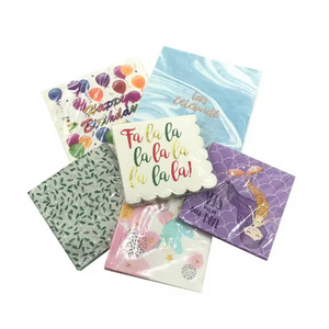 Șervețele din pulpă de lemn virgin cu 1 straturi imprimate personalizat de înaltă calitate, stil de pungă pentru cocktail de nuntă, eveniment de bar pentru animale de companie